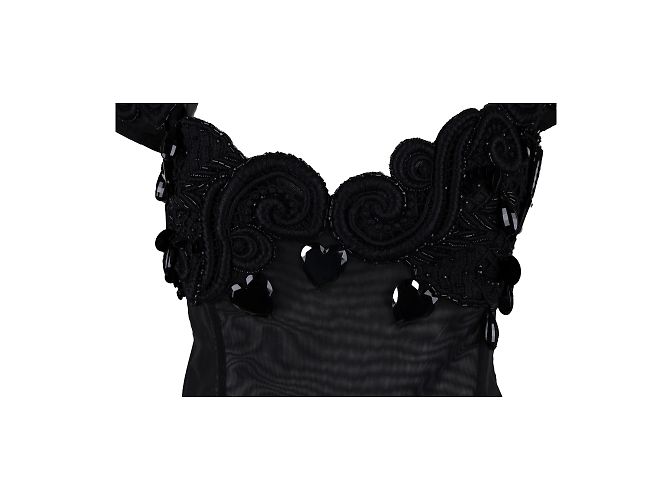 Autre Marque Colección Privée Top adornado Negro - vista 3