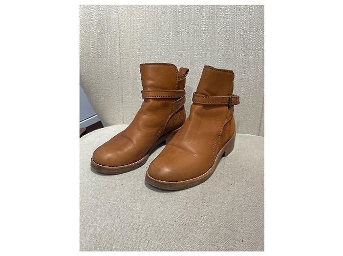 ACNE STUDIOS Botas de tobillo T.EU 35 Cuero Camello - vista 3