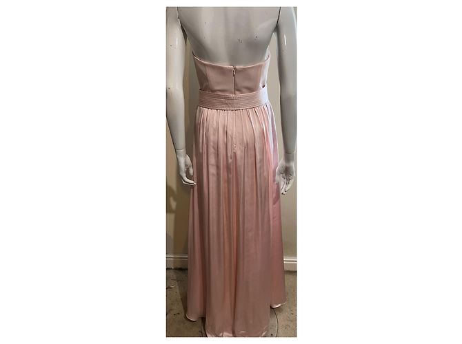 Trägerloses Abendkleid aus hellrosa Satin, Vera Wang Weiß Pink - Ansicht 2
