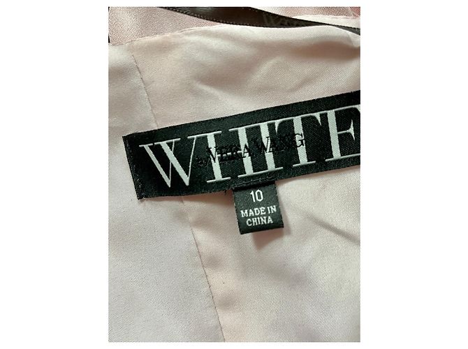 Trägerloses Abendkleid aus hellrosa Satin, Vera Wang Weiß Pink - Ansicht 3