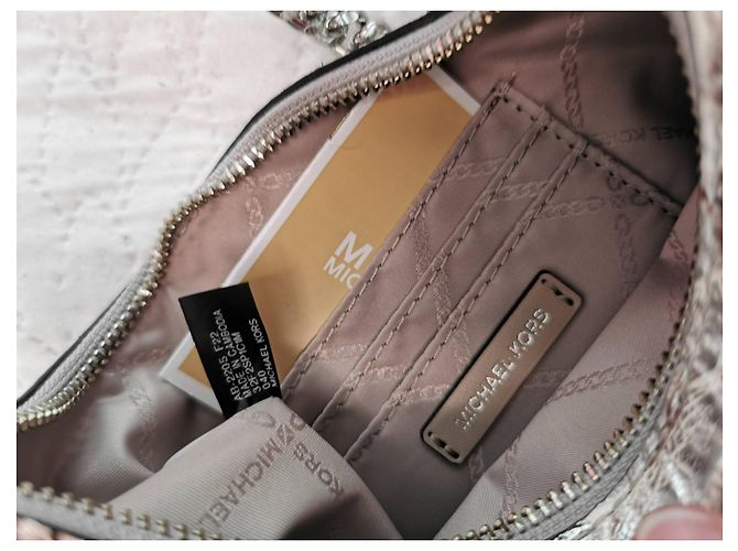 Bolsa Michael Kors Piper de couro estampa python marrom e prata Bege Impressão em python Hardware prateado - vista 16