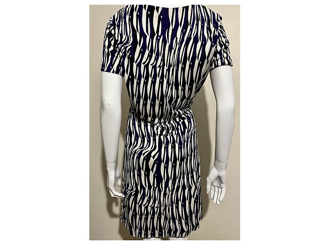 Diane Von Furstenberg DvF Zoe silk mock wrap dress with abstract wave print Multiple colors - view 4