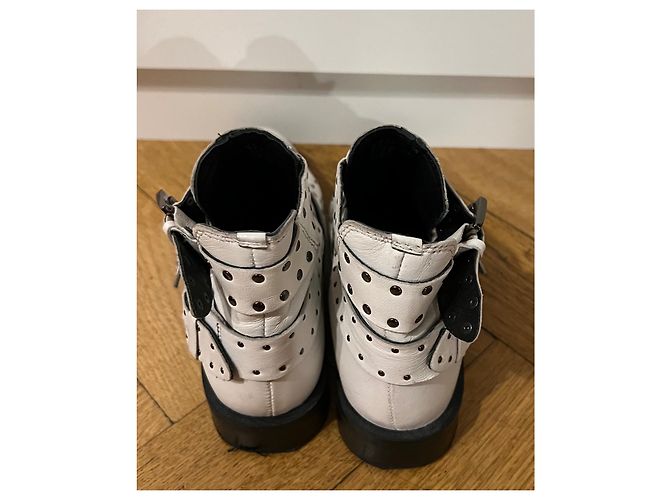 Stivali Texani Topshop in Pelle Bianca Bianco - vista 3