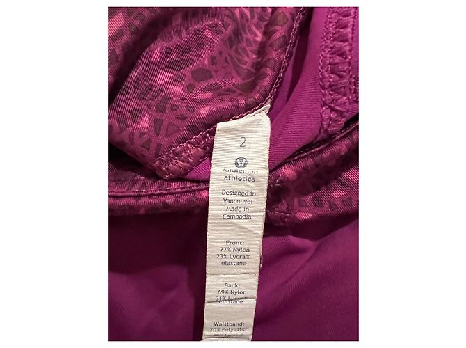 Autre Marque Lululemon Leggings Fuchsia mit Mini Gesäßtasche Pink - Ansicht 6