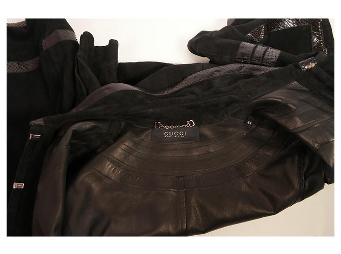Erstaunliche Gucci Tom Ford Runway Jacke mit Python Schwarz - Ansicht 4