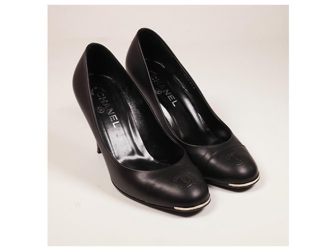 Décolleté Chanel in pelle nera taglia 39.5 Nero - vista 5