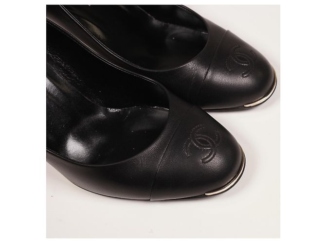 Décolleté Chanel in pelle nera taglia 39.5 Nero - vista 7