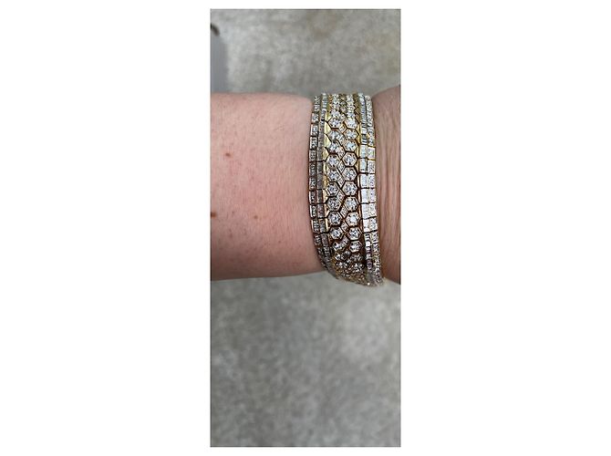 Autre Marque Bracciale con diamanti in oro bianco e giallo 12.25 carati Multicolore - vista 10