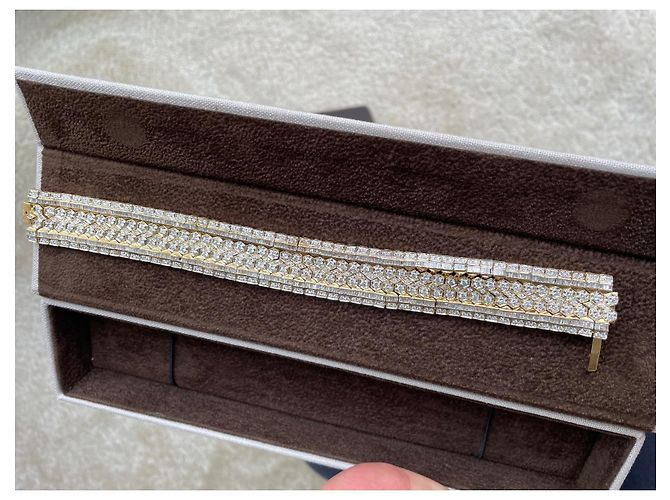 Autre Marque Bracciale con diamanti in oro bianco e giallo 12.25 carati Multicolore - vista 2