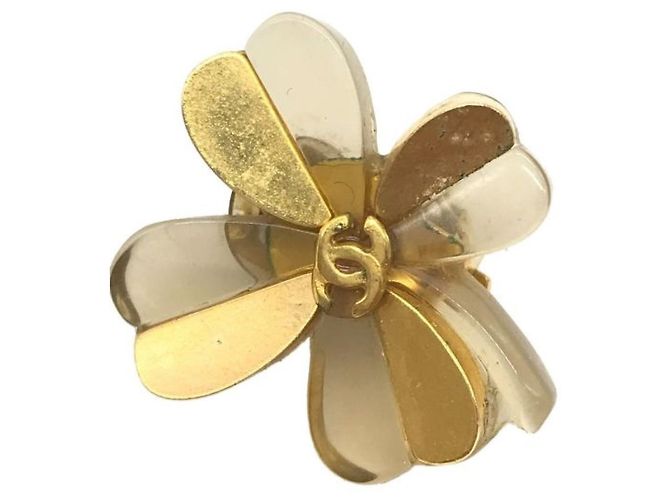 ***CHANEL Vintage-Ohrringe mit Blumen-Coco-Mark Golden - Ansicht 5