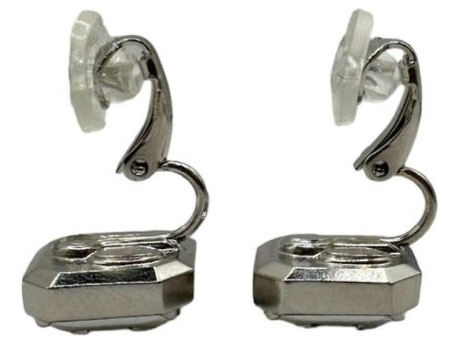***Orecchini CHANEL quadrati con marchio cocco Argento - vista 3