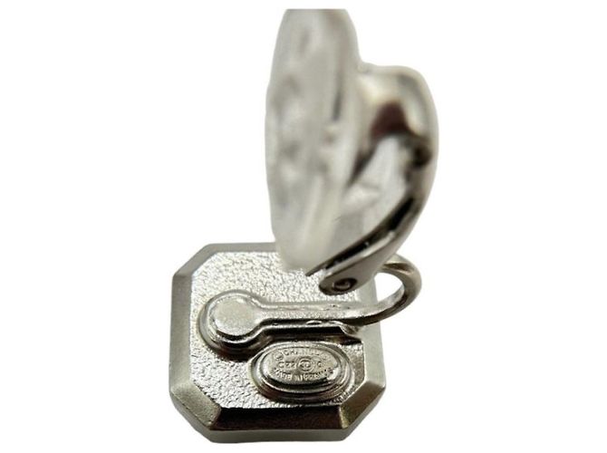 ***Orecchini CHANEL quadrati con marchio cocco Argento - vista 5