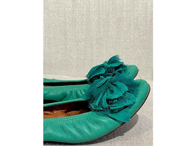 Bailarinas LANVIN T.EU 36 Cuero Verde - vista 2