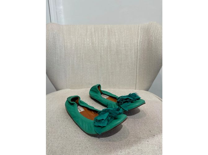 Bailarinas LANVIN T.EU 36 Cuero Verde - vista 4