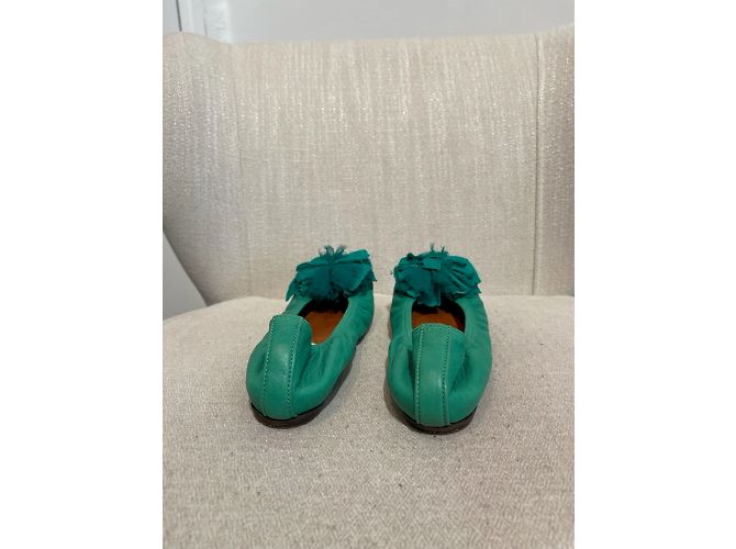 Bailarinas LANVIN T.EU 36 Cuero Verde - vista 5