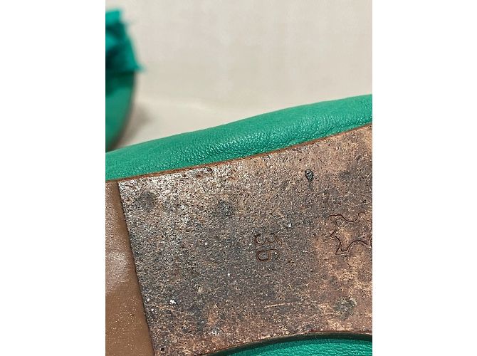 Bailarinas LANVIN T.EU 36 Cuero Verde - vista 6