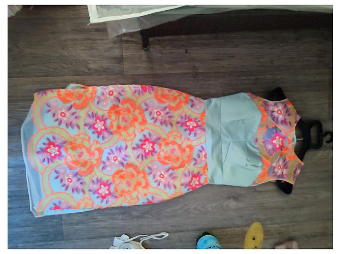 Erdem Seidenkleid Rosa Silber Orange Pink - Ansicht 4
