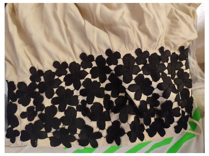 Abito Tibi in lino nero e beige - vista 4