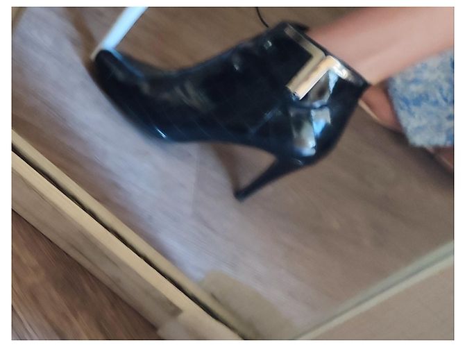 Botines Chanel de cuero negro Plata - vista 2