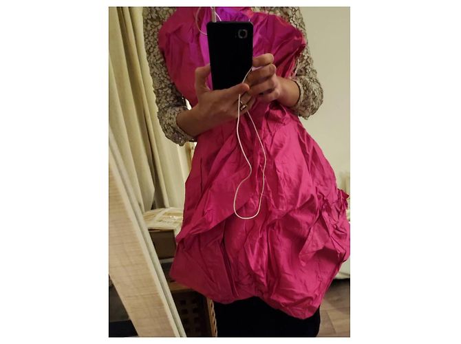 Nina Ricci Seidenkleid Fuchsia - Ansicht 2