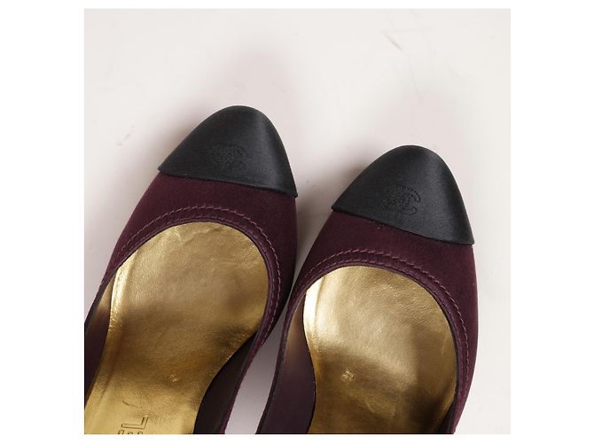 Erstaunliche Chanel-Satin-Klassiker-Absätze Mehrfarben - Ansicht 5