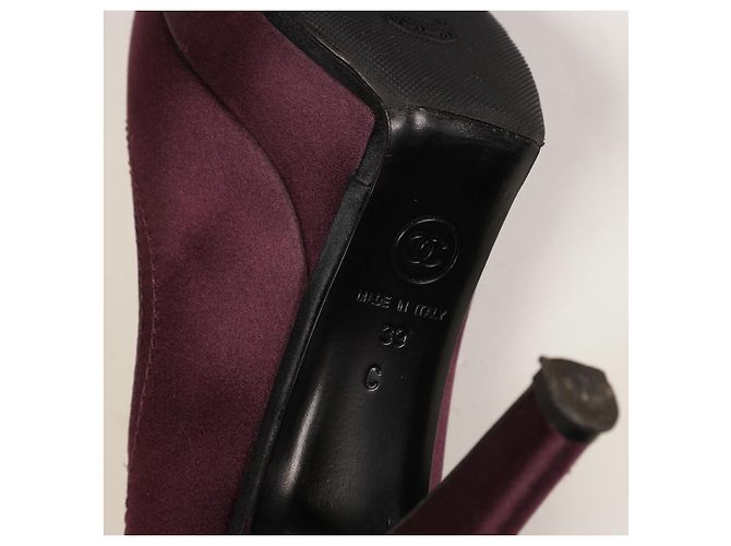 Erstaunliche Chanel-Satin-Klassiker-Absätze Mehrfarben - Ansicht 9