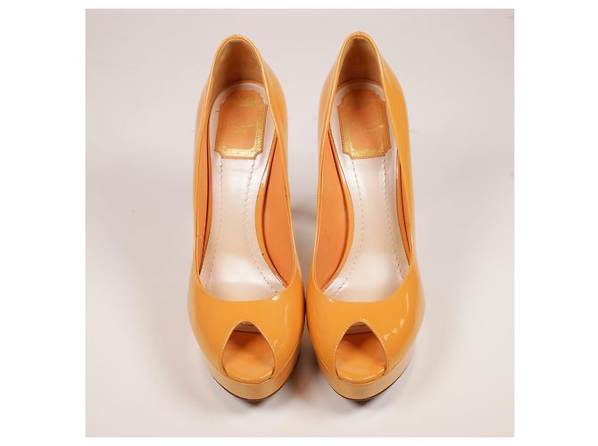 Splendidi tacchi Dior in vernice Arancione - vista 2