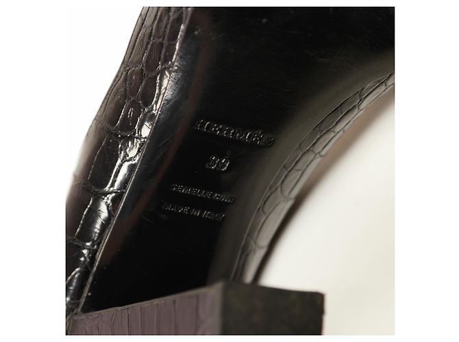 Erstaunliche Hermès-Klassiker-Krokodil-Heels Schwarz - Ansicht 13