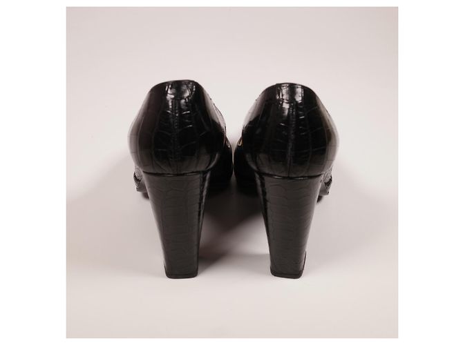 Erstaunliche Hermès-Klassiker-Krokodil-Heels Schwarz - Ansicht 4