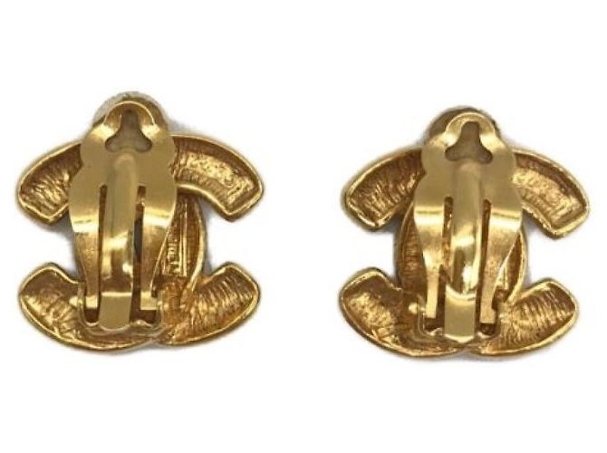 *** Pendientes CHANEL matelasse coco mark Dorado - vista 2