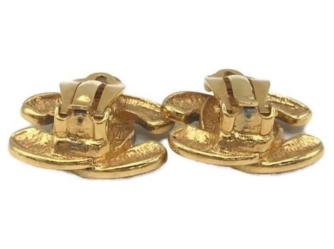 *** Pendientes CHANEL matelasse coco mark Dorado - vista 5