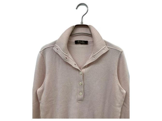 ***LORO PIANA Baby-Kaschmirstrick mit Henley-Ausschnitt Pink - Ansicht 3