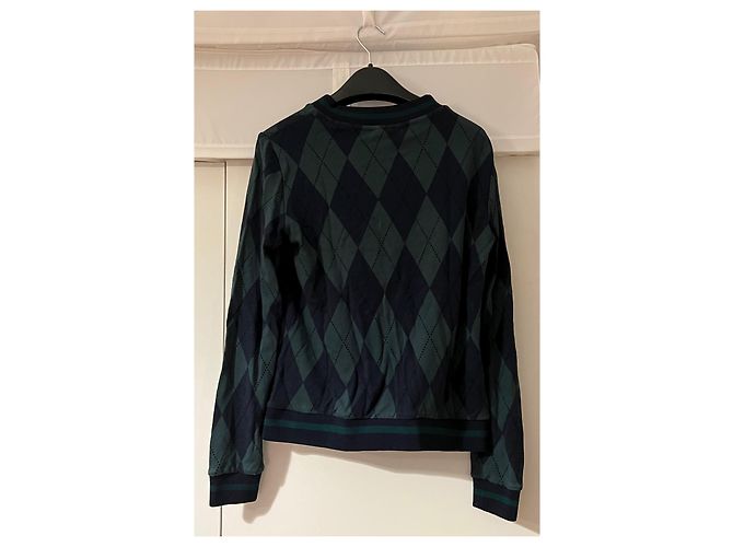 Baum und Pferdgarten Sweatshirt Grün und Navy Rautenmuster - Ansicht 2