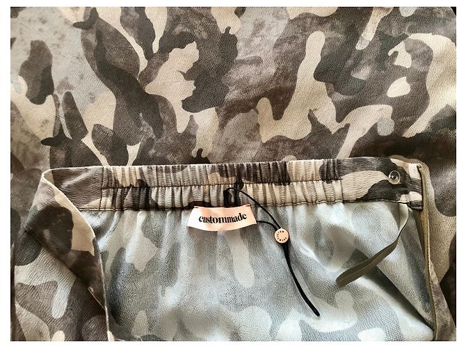 Autre Marque Falda Vila T hecha a medida. 36 tela de camuflaje Castaño Gris Caqui - vista 15