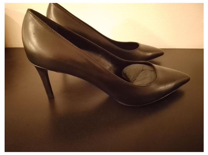 Décolleté Saint Laurent in vitello Seta nero - vista 3