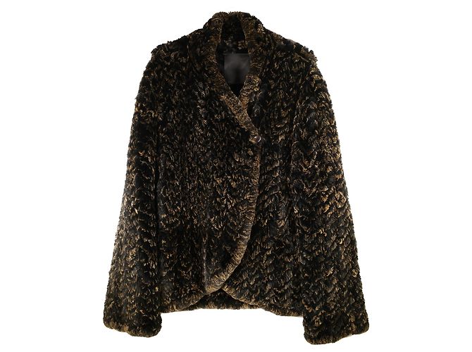 Increíble abrigo de piel extragrande de Fendi Multicolor - vista 19