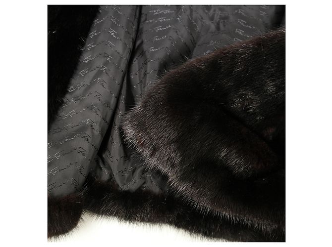 Increíble chaqueta de visón Fendi Abrigo negro - vista 13