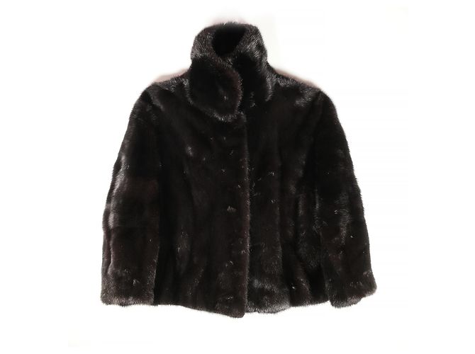 Increíble chaqueta de visón Fendi Abrigo negro - vista 3