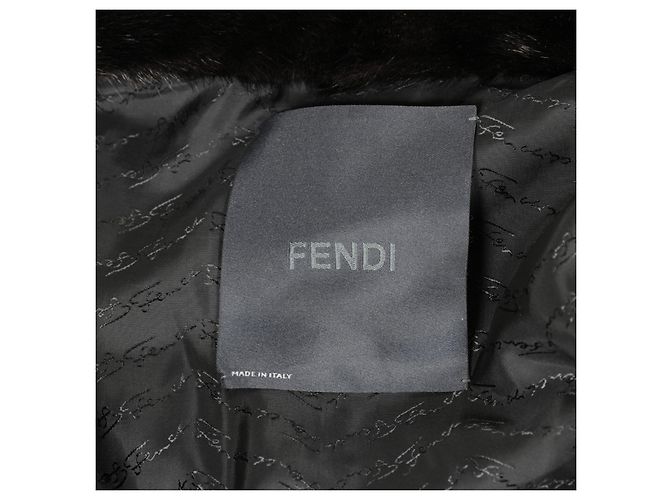 Increíble chaqueta de visón Fendi Abrigo negro - vista 8