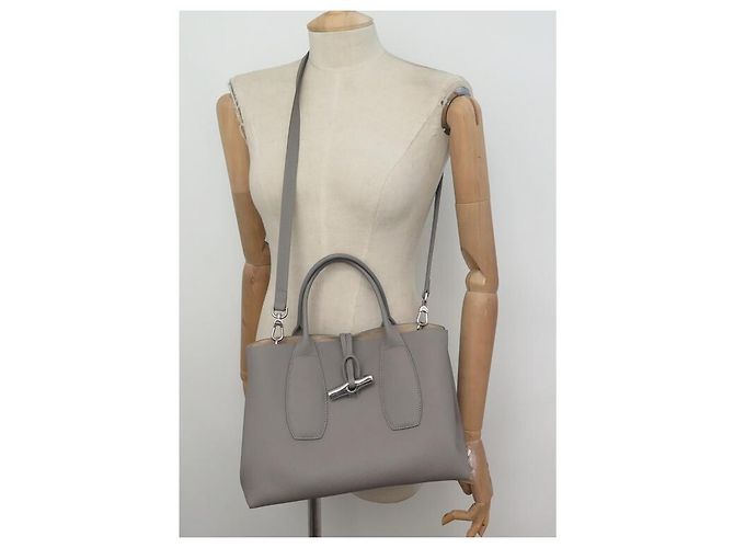 NOVA BOLSA LONGCHAMP ROSEAU M 10058HPNP55 BOLSA DE OMBRO DE COURO - vista 3