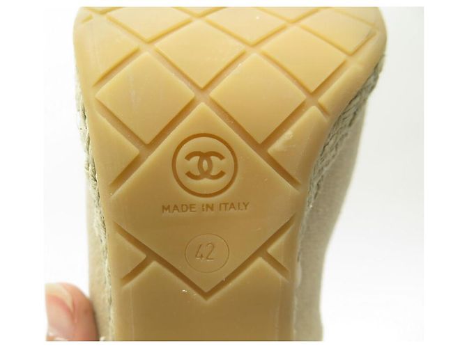 NUOVE SCARPE ESPADRILLAS CHANEL IN TELA SFILACCIATA G29964 42 SCARPE BEIGE - vista 4