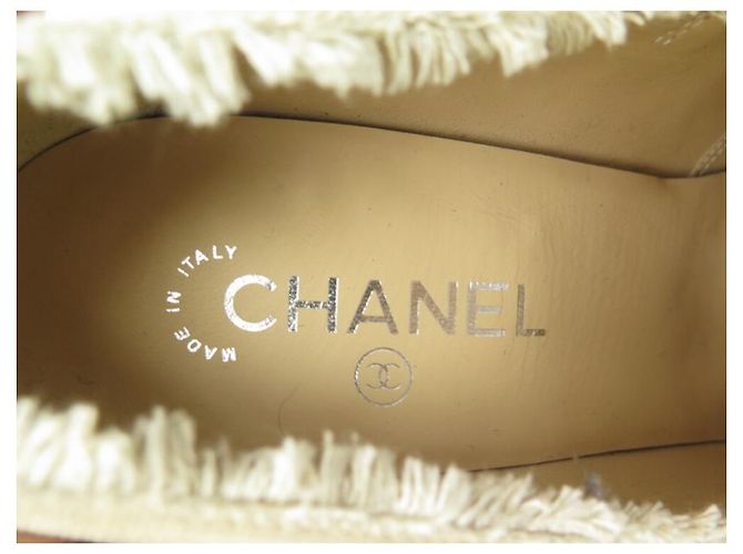 NUOVE SCARPE ESPADRILLAS CHANEL IN TELA SFILACCIATA G29964 42 SCARPE BEIGE - vista 5