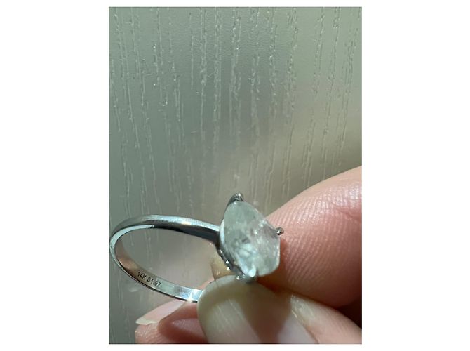 Autre Marque Solitärring mit herzförmigem Naturdiamanten 1.97ct 14k Weiß - Ansicht 2
