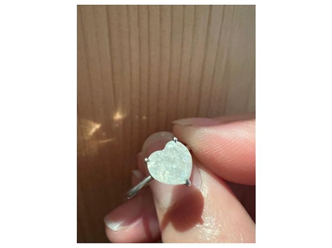 Autre Marque Solitärring mit herzförmigem Naturdiamanten 1.97ct 14k Weiß - Ansicht 3