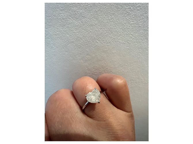 Autre Marque Solitärring mit herzförmigem Naturdiamanten 1.97ct 14k Weiß - Ansicht 5