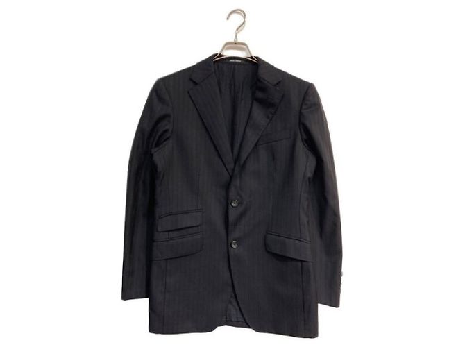 ***Tuta platino COMME CA Setup completamente foderata tuta a righe Loro Piana blu scuro Blu navy - vista 2