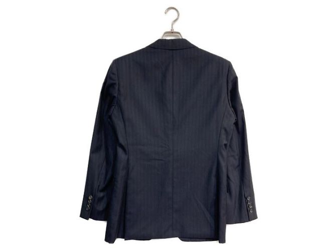 ***Tuta platino COMME CA Setup completamente foderata tuta a righe Loro Piana blu scuro Blu navy - vista 3