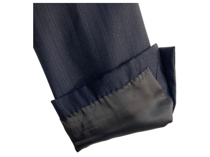 ***Tuta platino COMME CA Setup completamente foderata tuta a righe Loro Piana blu scuro Blu navy - vista 5