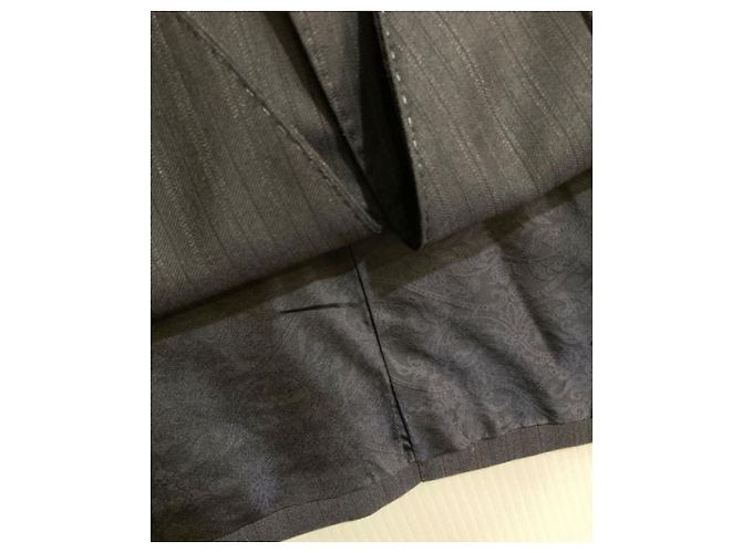 ***Tuta platino COMME CA Setup completamente foderata tuta a righe Loro Piana blu scuro Blu navy - vista 6