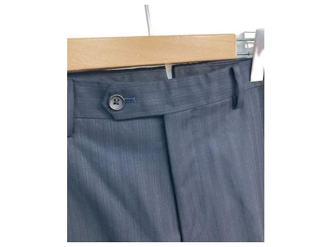 ***Tuta platino COMME CA Setup completamente foderata tuta a righe Loro Piana blu scuro Blu navy - vista 9